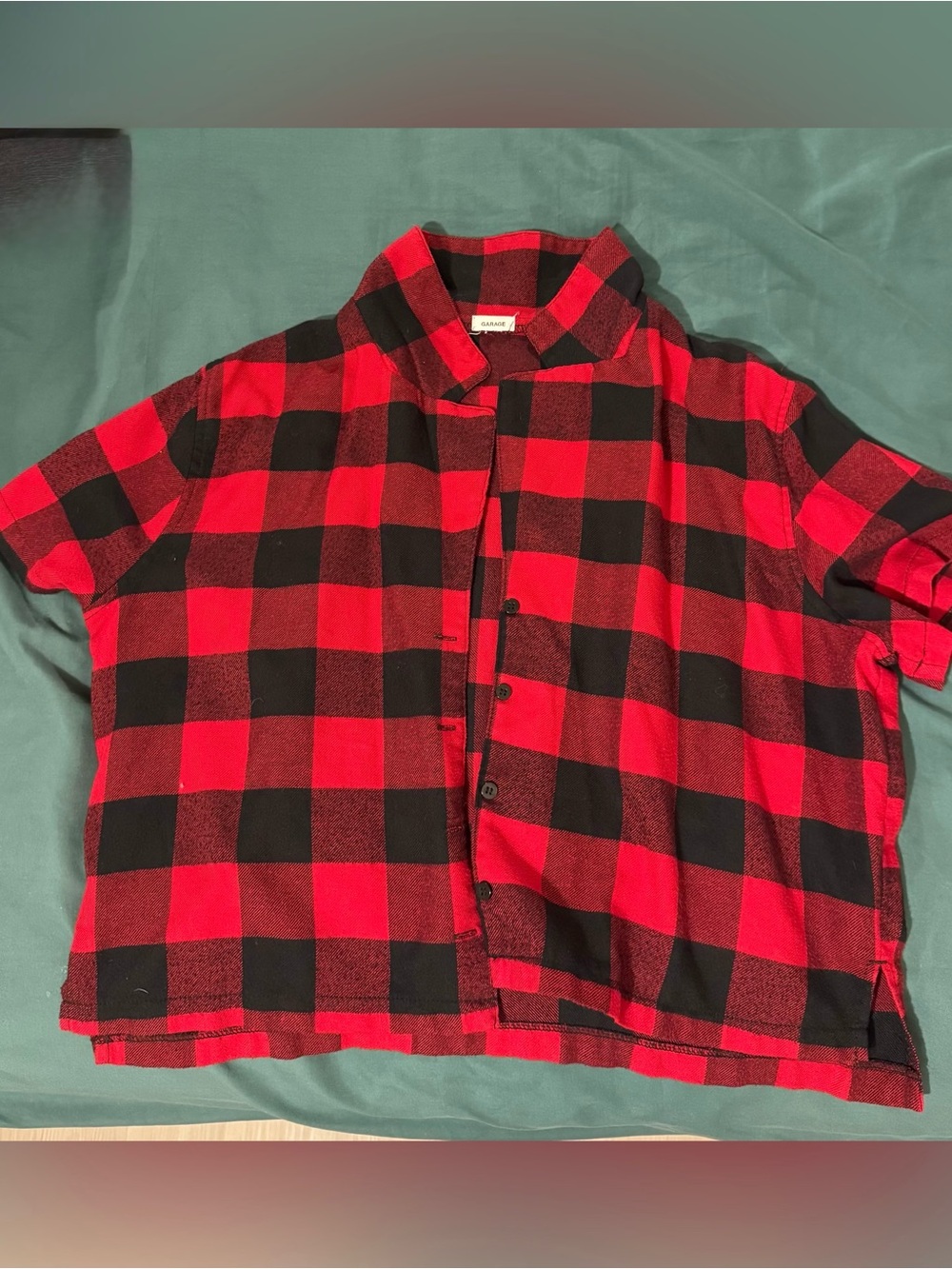 Garage Kids Red and Black Buffalo Plaid Button-Down Shirt